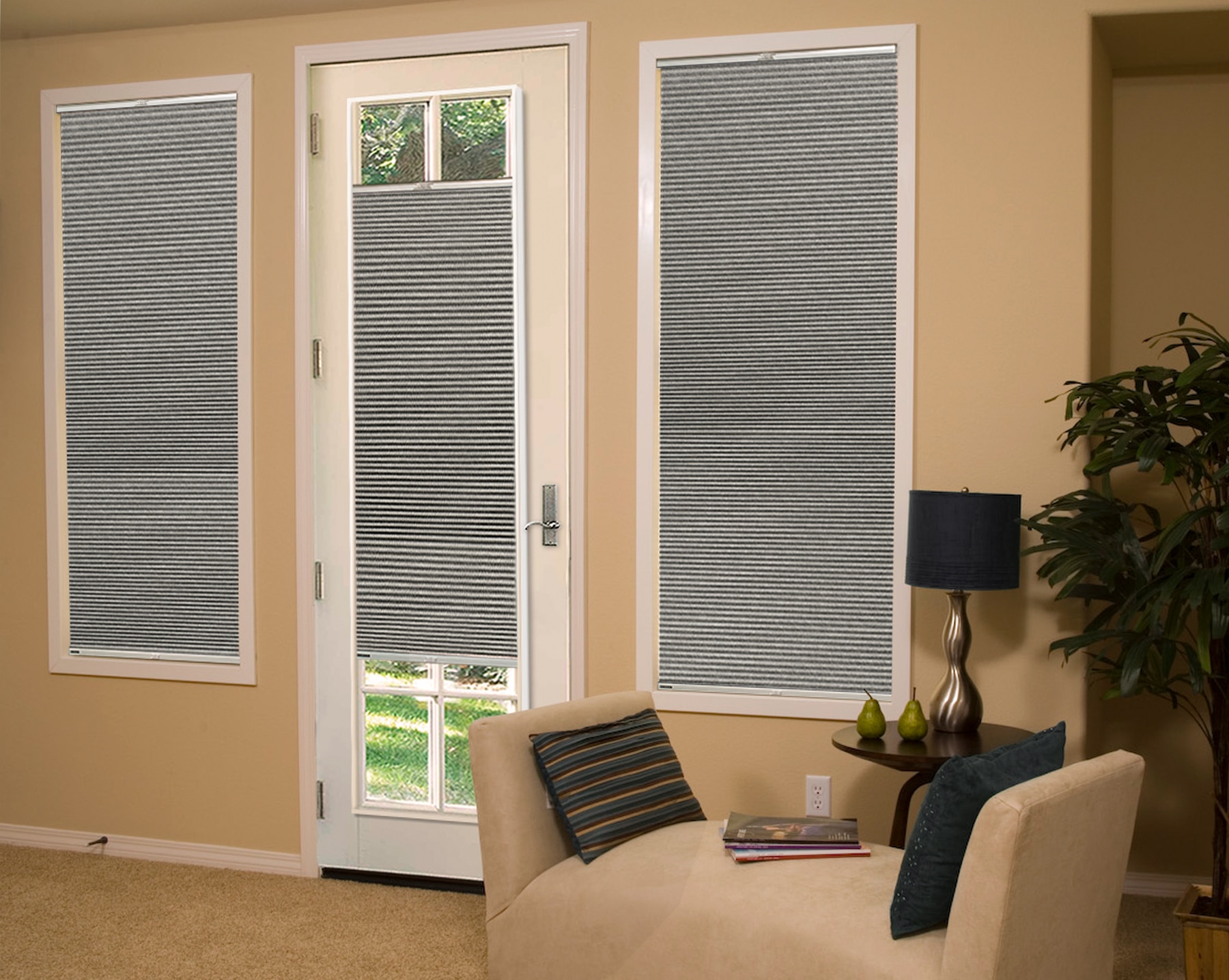 American Blinds: Legacy French Door Blackout Cellular Shades